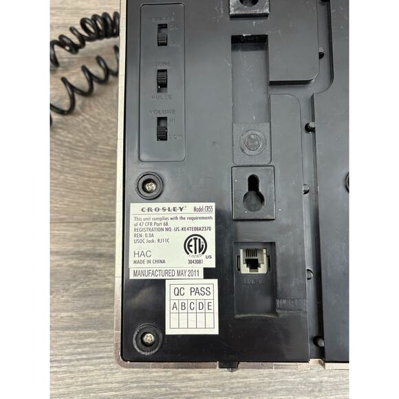 CROSLEY Vintage Style Numeric Stainless Steel Wall Phone Mount Telephone CR55 - Picture 7 of 8